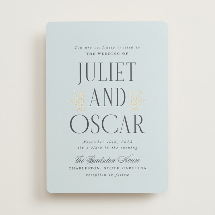 "Enchanted" - Wedding Invitations in Mist by Laura Hankins - Front