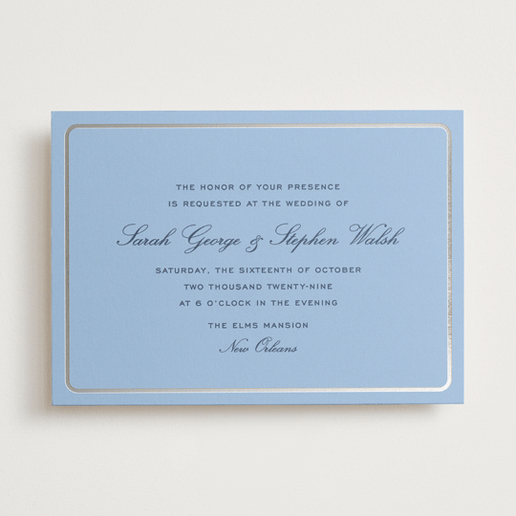 "Aperitif" - Wedding Invitations in Sky by Megan Davis - Front