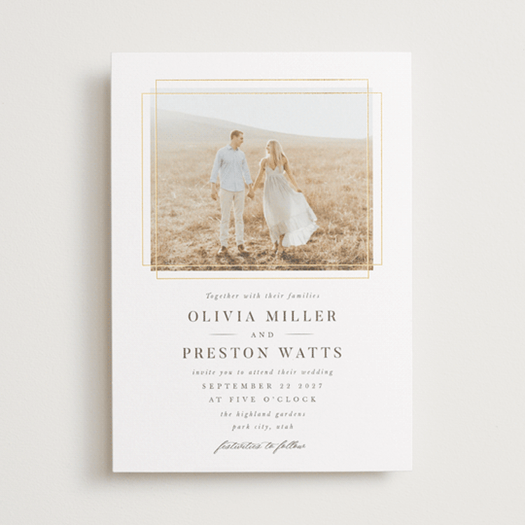 "Regent" - Wedding Invitations in Opal by Robert and Stella - Front