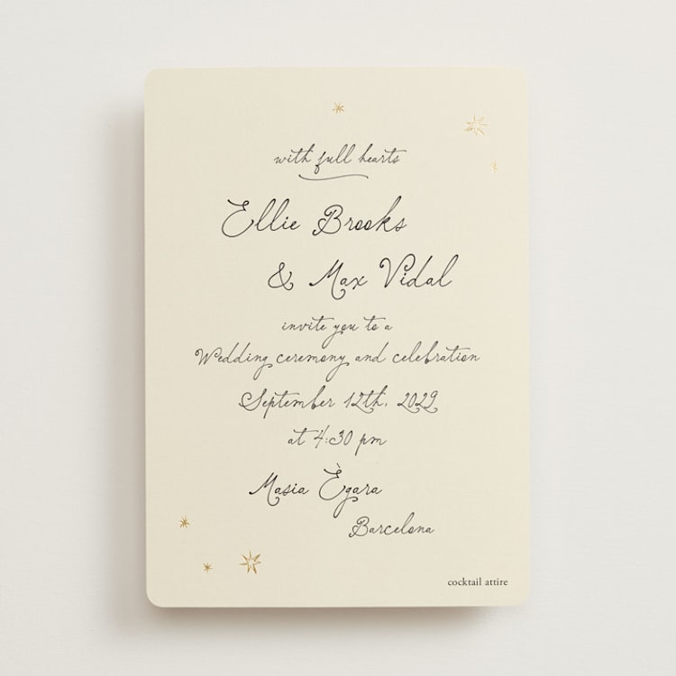 "Written in the Stars" - Wedding Invitations in Noir by Ani Somi - Front