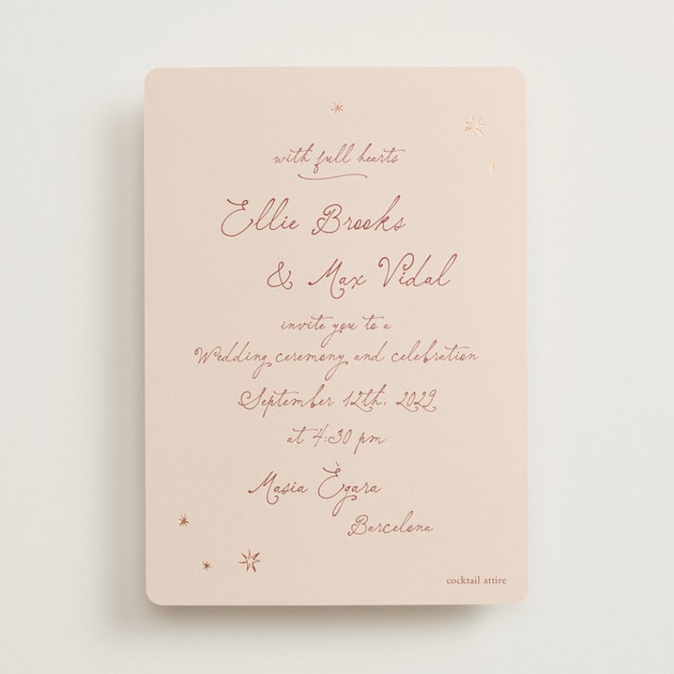 "Written in the Stars" - Wedding Invitations in Terracotta Sunset by Ani Somi - Front