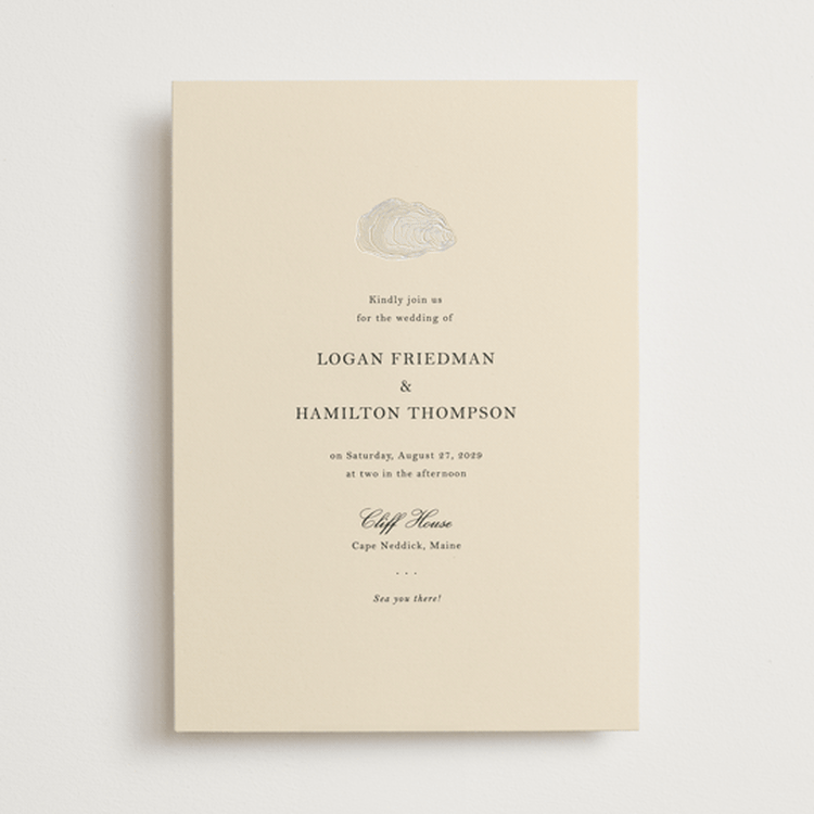 "Cove" - Wedding Invitations in Sand by Jennifer Lew - Front