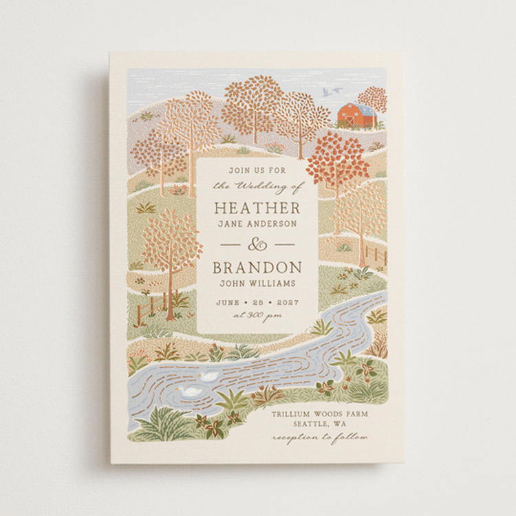 "Countryside" - Wedding Invitations in Autumnal by Paper Sun Studio - Front