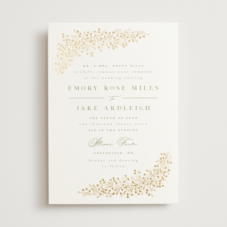 "Villa" - Wedding Invitations in Leaf by Kristie Kern - Front