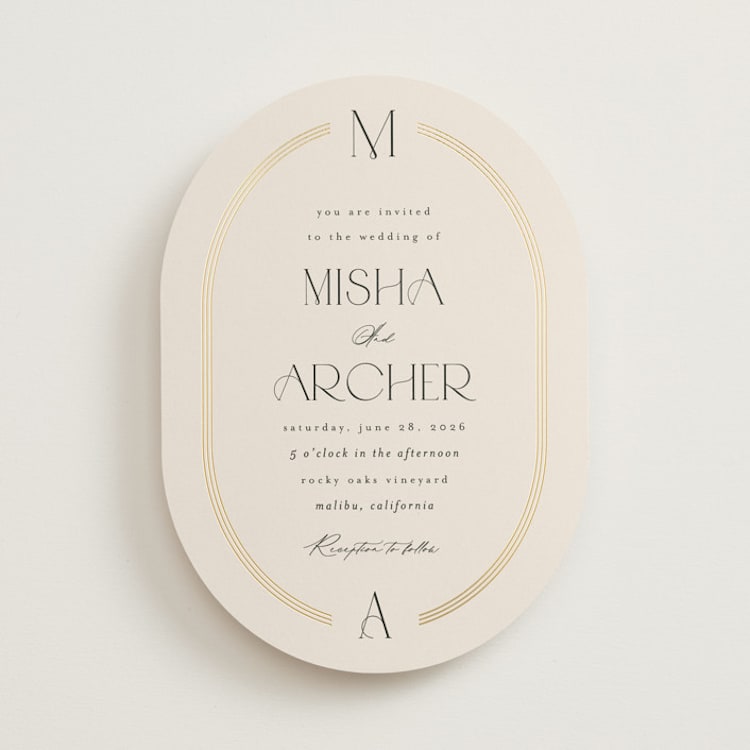 "Misha" - Wedding Invitations in Latte by Kristie Kern - Front