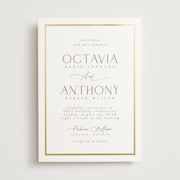 "Regal" - Wedding Invitations in Porcelain by Nicole Walsh - Front