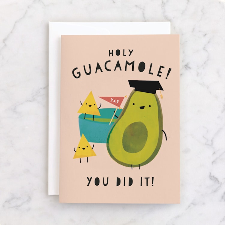 "Holy Guacamole" - Single Greeting Cards in Ballet Slipper by Lori Wemple - Front