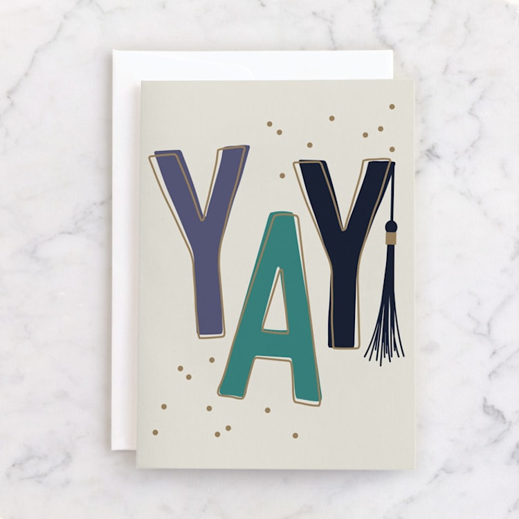 "Tassel" - Single Greeting Cards in Champagne by Jessica Williams - Front