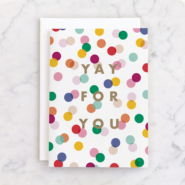 "yay for you" - Single Greeting Cards in Polka Dot by Ellen Schlegelmilch - Front
