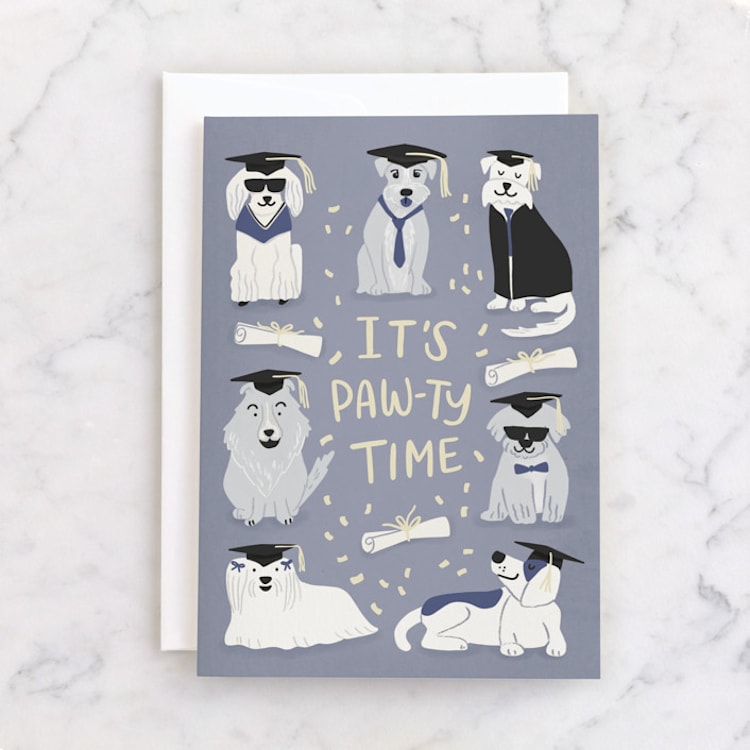 "Grad Party" - Single Greeting Cards in Metal by Dawn Pope - Front