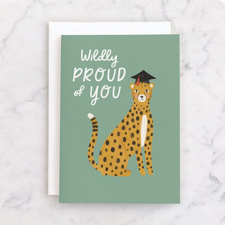"Wildly Proud" - Single Greeting Cards in Sage by Brandy Folse - Front