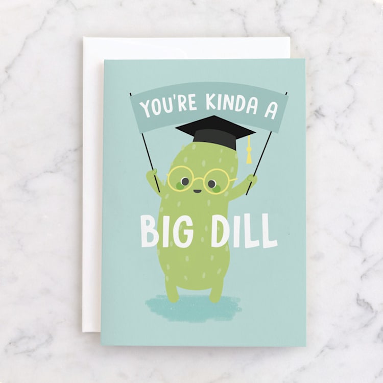 "Big Dill" - Single Greeting Cards in Sky by Hudson meet Rose - Front