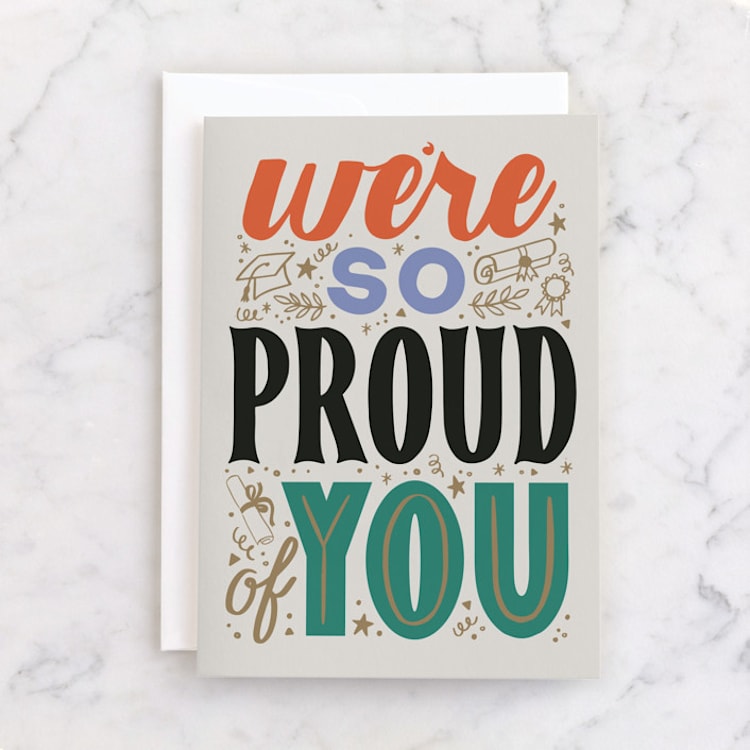 "We're So Proud of You" - Single Greeting Cards in Ivory by Alethea and Ruth - Front