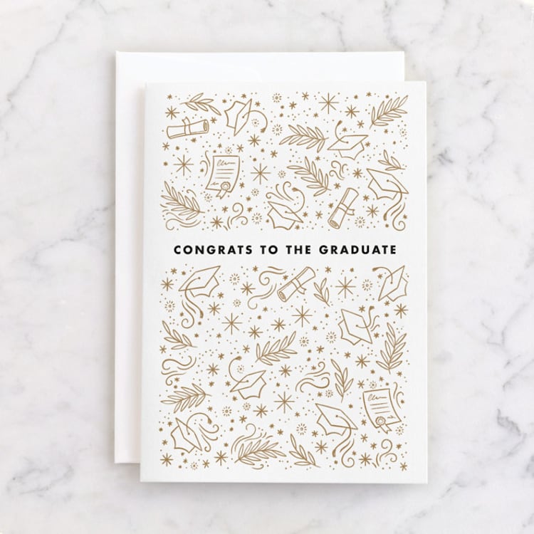 "Iconic Grad" - Single Greeting Cards in Kraft by Paper Raven Co. - Front