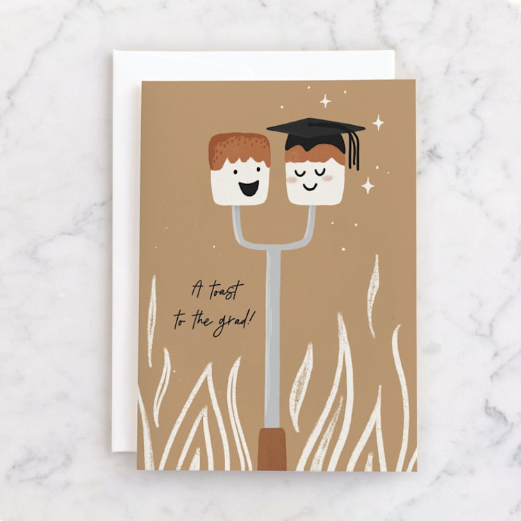 "Toasted" - Single Greeting Cards in Almond by Dawn Pope - Front