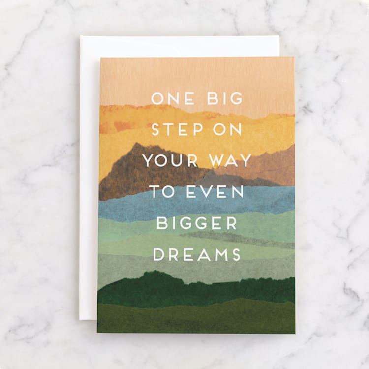 "Big Step" - Single Greeting Cards in Dirt by Nicole Walsh - Front