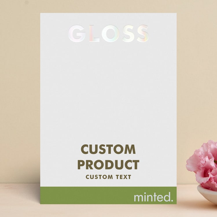 "Portrait Custom" - Gloss-Press® Wedding Invitations in Iridescent Pearl by Minted - Front