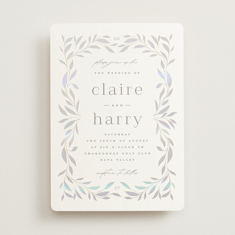 "Clarity" - Gloss-Press® Wedding Invitations in Cloud by Ana Sharpe - Front