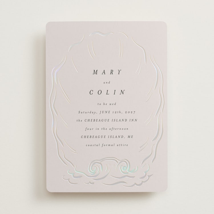 "Kumamoto" - Gloss-Press® Wedding Invitations in Pearl by Ani Somi - Front
