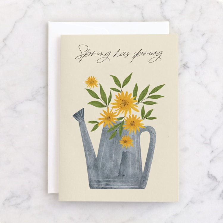"Sun Flowers" - Single Greeting Cards in Ivory by Marina Onoprienko - Front