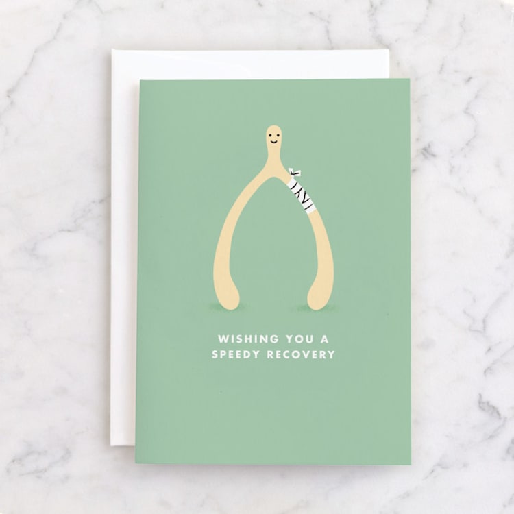 "Wishbone" - Single Greeting Cards in Pistachio by mo kelley - Front
