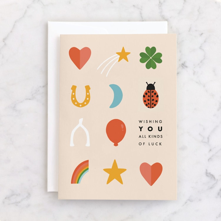 "Lucky Charm" - Single Greeting Cards in Vanilla by Lauren Jinhee - Front