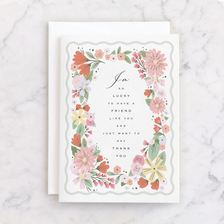 "Grateful Floral" - Single Greeting Cards in Bouquet by Hannah Williams - Front
