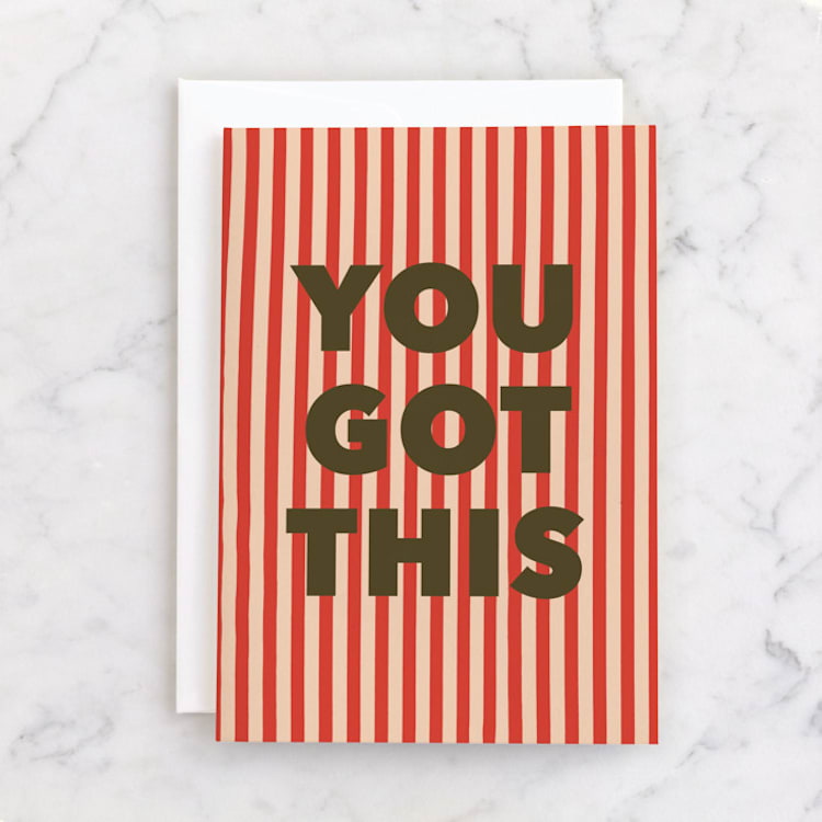 "You got this." - Single Greeting Cards in Cherry by LindseyErin - Front