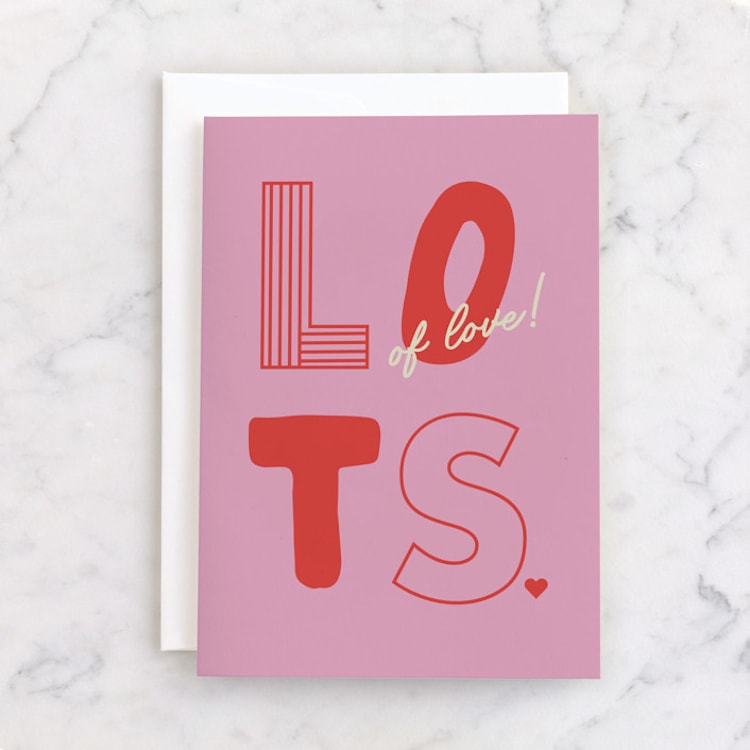 "Whole Lotta Love" - Single Greeting Cards in Bubblegum by Helena Vitto - Front