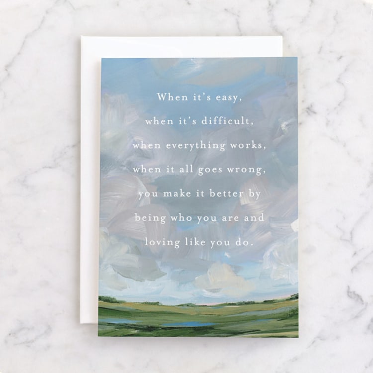 "Lucky to Have You" - Single Greeting Cards in Sky by Nicole Walsh - Front