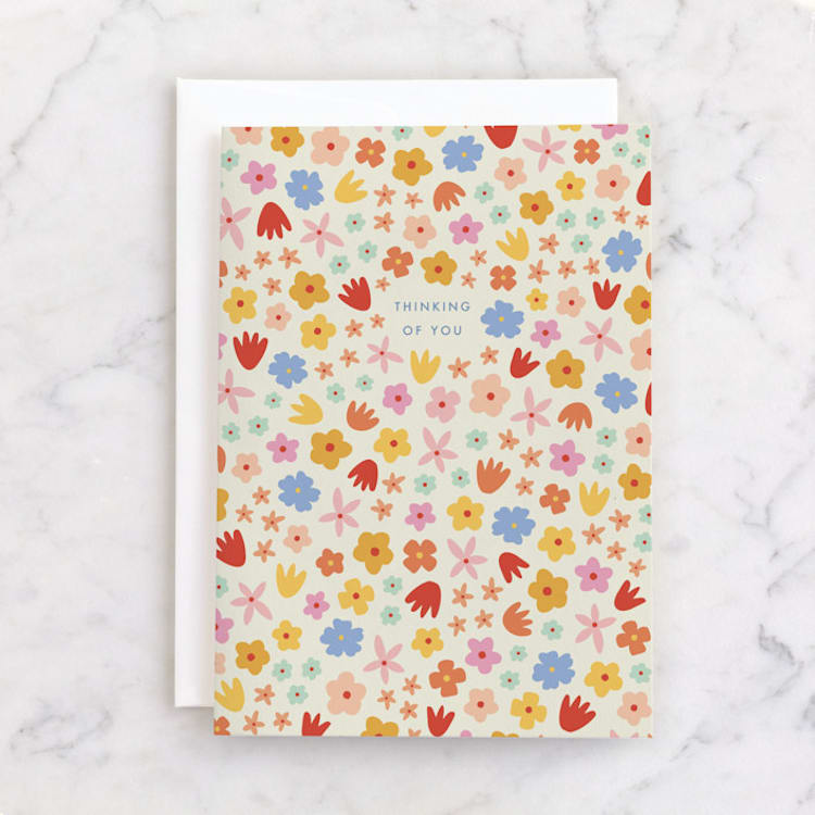 "floral thinking of you" - Single Greeting Cards in Daffodil by Ellen Schlegelmilch - Front