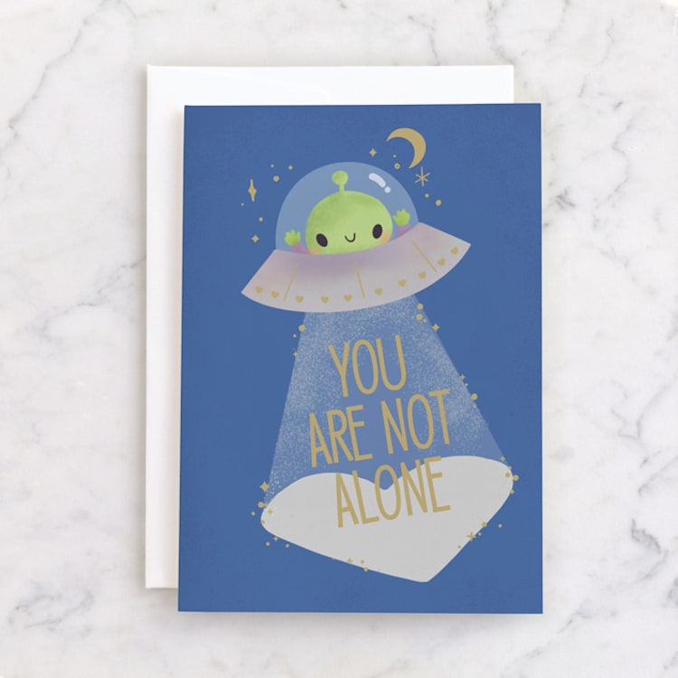 "You are not alone" - Single Greeting Cards in Midnight by Itsy Belle Studio - Front