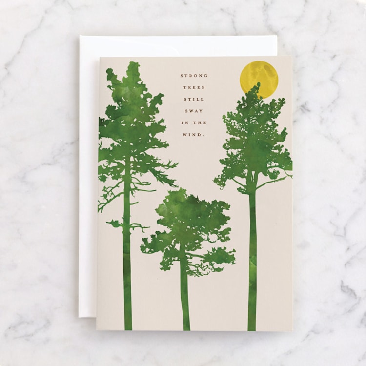"strong tree" - Single Greeting Cards in Chardonnay by Kanika Mathur - Front