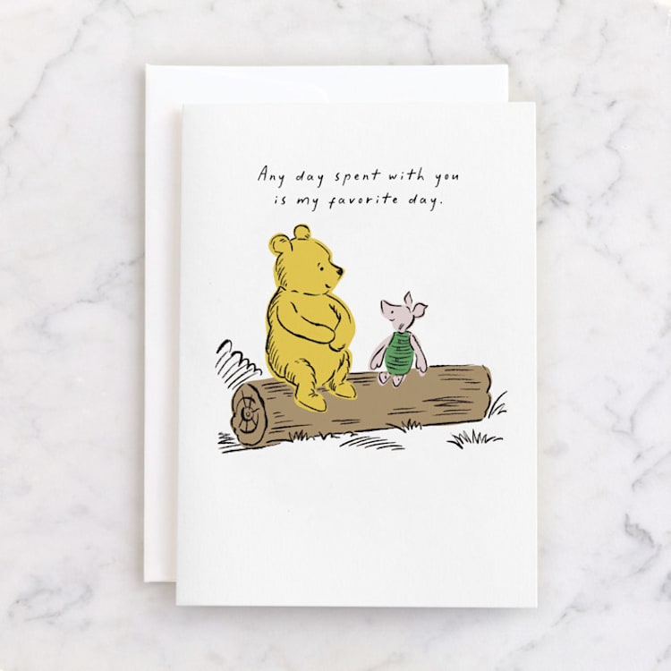 "Disney's Winnie the Pooh Favorite Day" - Single Greeting Cards in Sunflower by mo kelley - Front