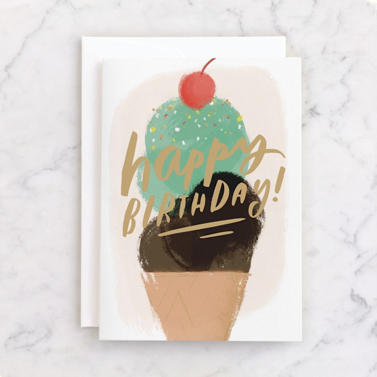 "A Sweet Year" - Single Greeting Cards in Wild Mint by Julie Murray - Front