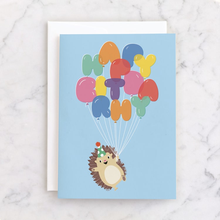 "Carried Away" - Single Greeting Cards in Sky by Nadia Hassan - Front