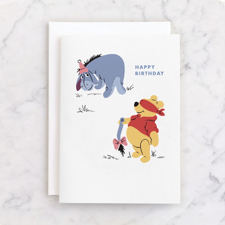 "Disney's Pin The Tail" - Single Greeting Cards in Cornflower by mo kelley - Front