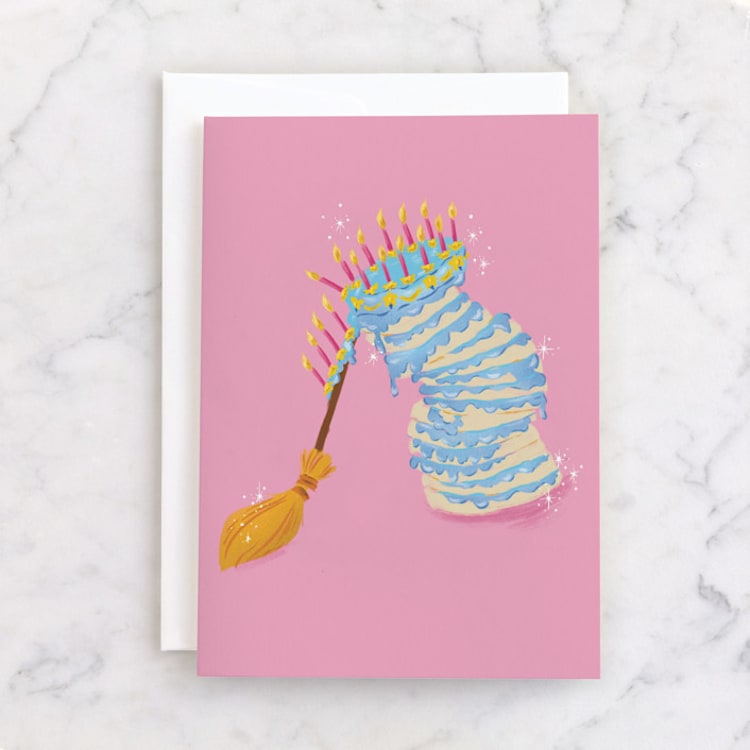 "Disney's Briar Rose's Birthday Cake" - Single Greeting Cards in Bubblegum by Jackie Crawford - Front