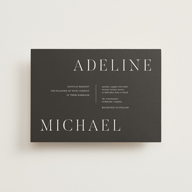 "Around the Way" - Wedding Invitations in Slate by That Girl Press - Front
