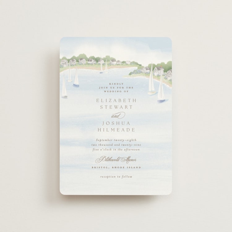 "Bristol" - Wedding Invitations in Aqua by Jennifer Wick - Front