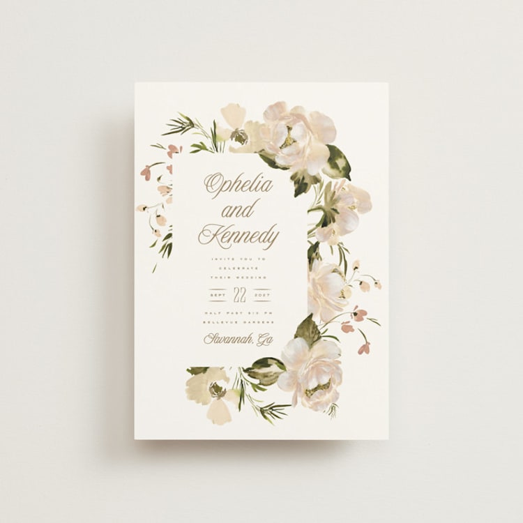 "Felicity" - Wedding Invitations in Pearl by Leah Bisch - Front