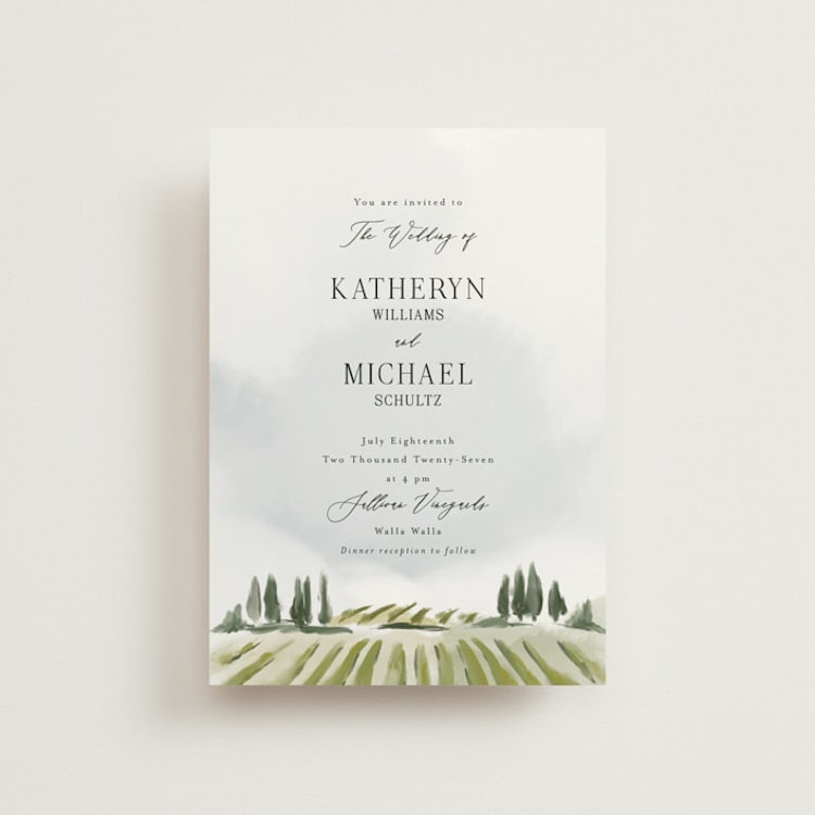 "Estate" - Wedding Invitations in Sky by Rebecca Durflinger - Front
