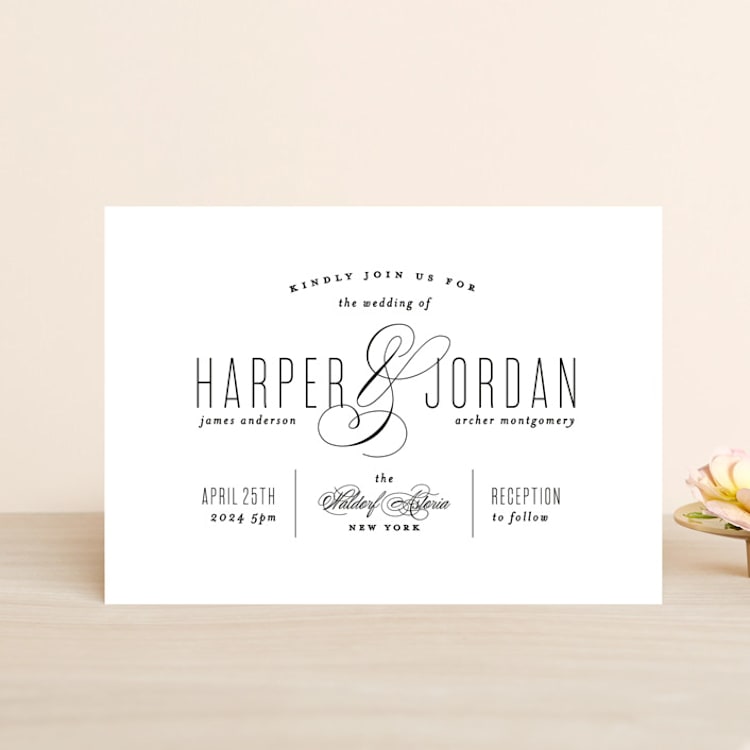 "Scripted Ampersand" - Wedding Invitations in Midnight by Roxy Cervantes - Front