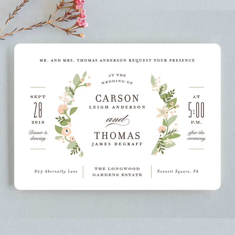 "Longwood Estates" - Wedding Invitations in Peach Sorbet by Jennifer Wick - Front