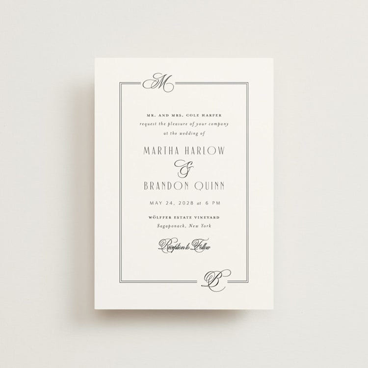 "Black Tie Elegance" - Wedding Invitations in Tuxedo by Nicoletta Savod - Front