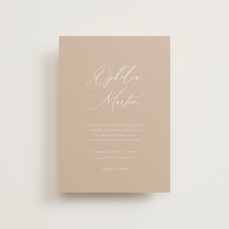 "Ophelia" - Wedding Invitations in Dusty Rose by Kelly Schmidt - Front