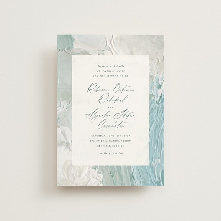 "Tidal Wave" - Wedding Invitations in Aqua by Hooray Creative - Front
