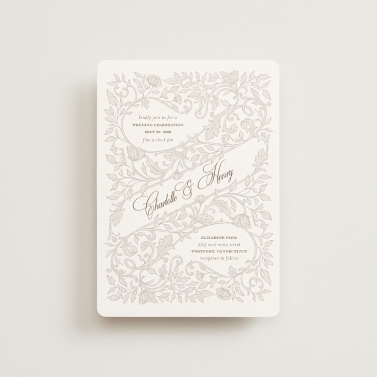 "vintage flourishes" - Wedding Invitations in Natural by BR Designs - Front