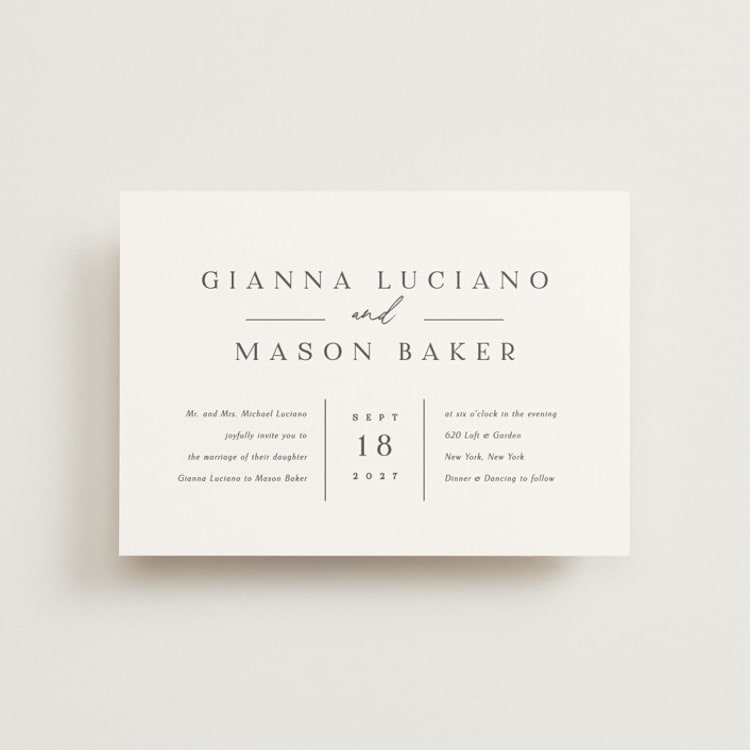 "Sector" - Wedding Invitations in Snow by Kaydi Bishop - Front
