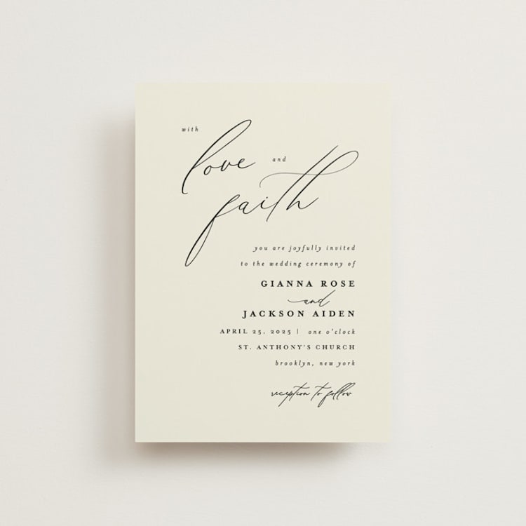 "Love and Faith" - Wedding Invitations in Vanilla by Louise Kay - Front